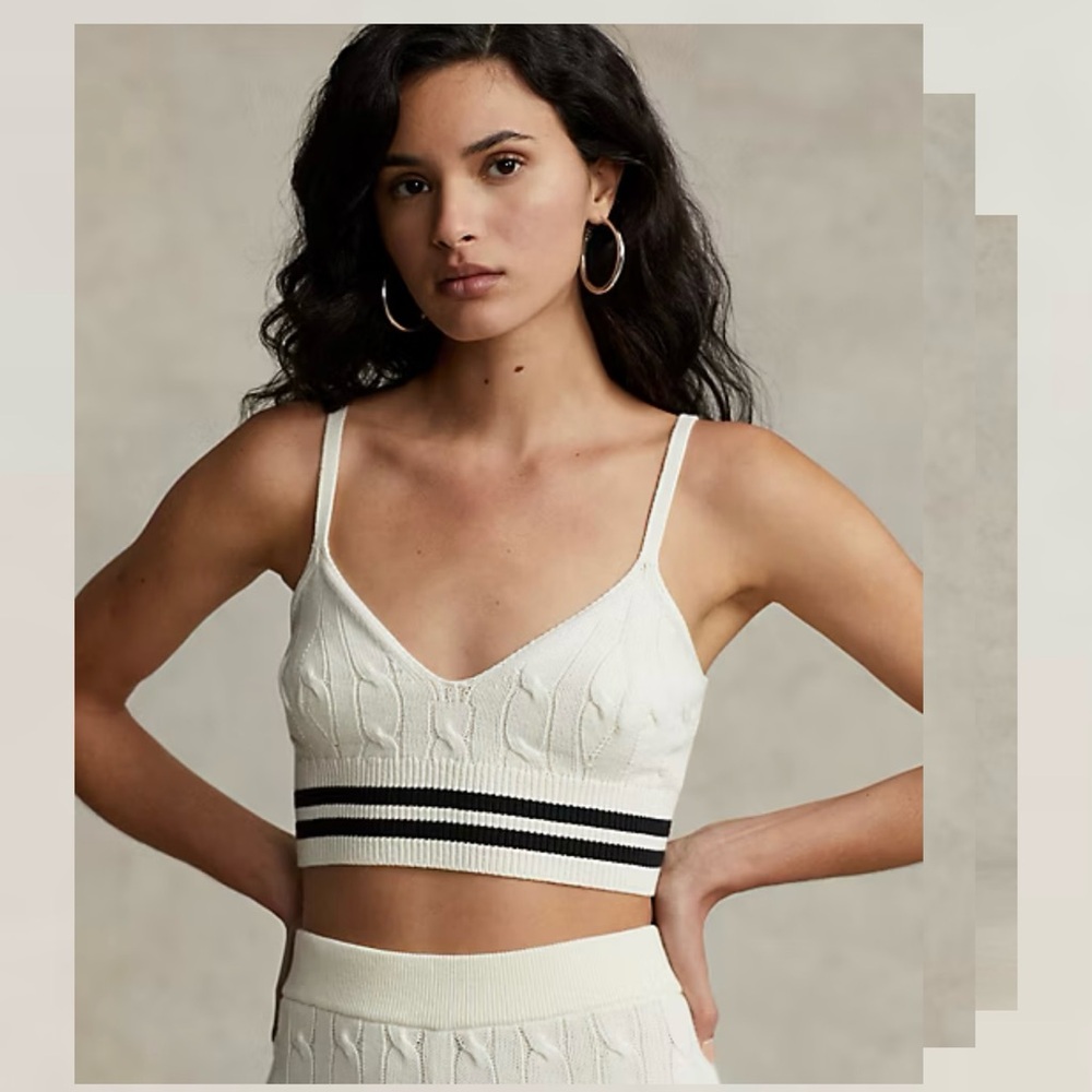 Polo by Ralph Lauren Cream Tank Top Bralette XL
